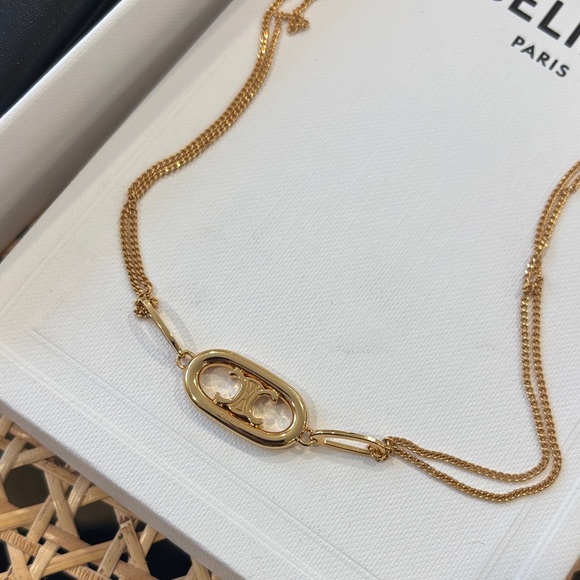 Celine Triomphe Pendant Necklace NWT - Picture 2 of 8